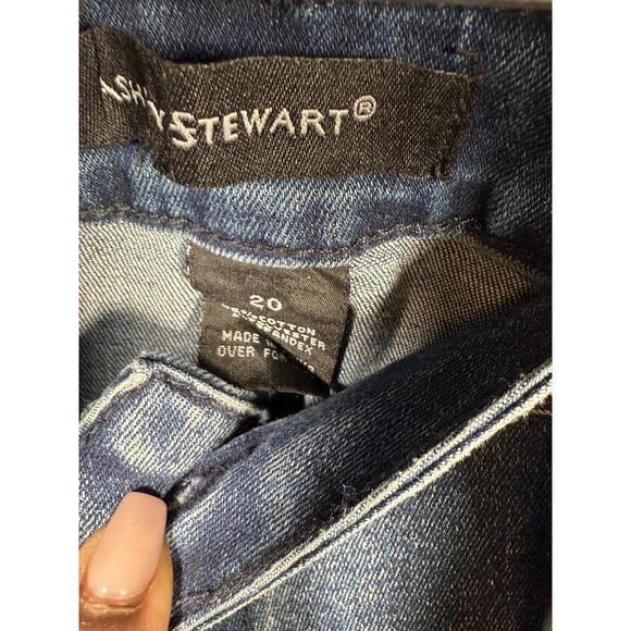 Ashley Stewart Plus Size 18 Painted 2 Piece Denim Outfit Womens Distress - Picture 9 of 9